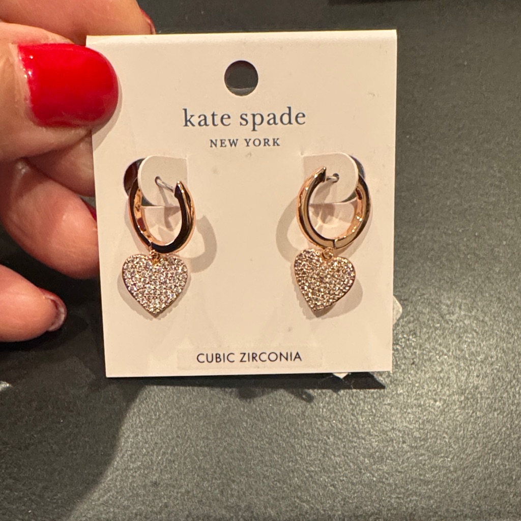 Kate Spade Gold And Silver Heart Hoop Earrings 44$